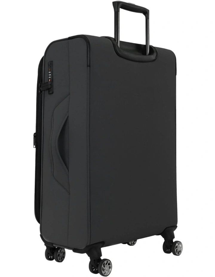 Pierre Cardin Soft Water-Repellent Spinner Suitcase - Cabin - Charcoal