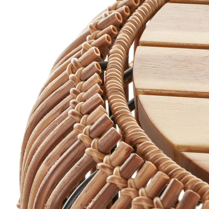 Rattan Storage Stool With Seat Natural 45x45cm