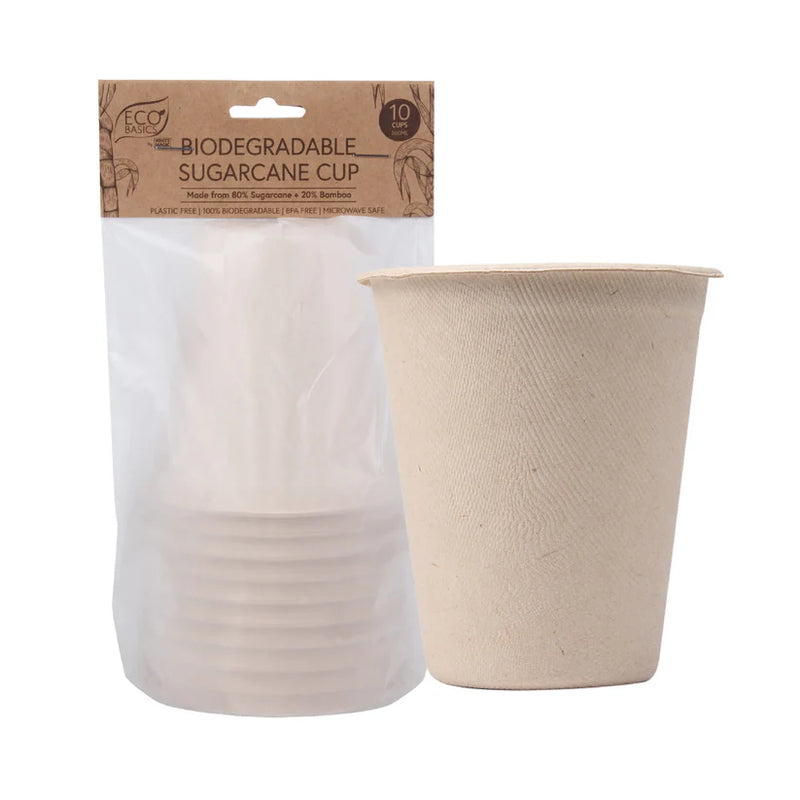 Eco Basics 10pc Biodegradable Sugarcane Cups