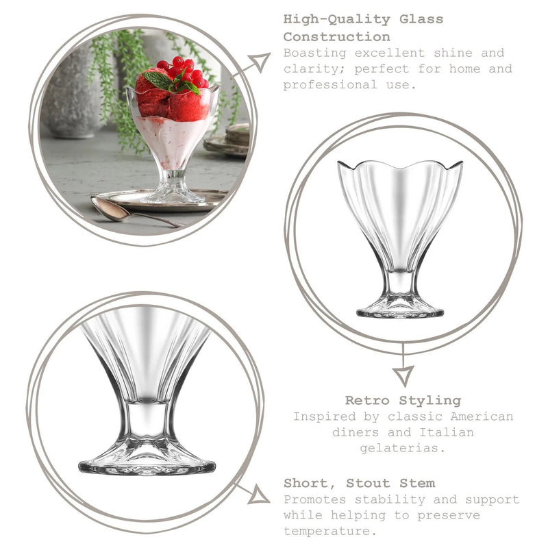 Lily Ice Cream Glasses 250ml - Set of 6 - LAV