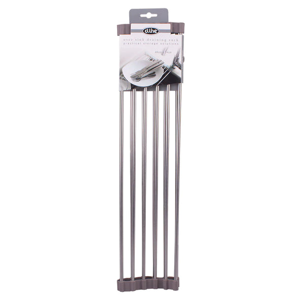 Over The Sink Roll-Up Draining Rack - 48x24cm - Grey - D.LIne