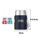 Thermos 470ml Stainless King Vacuum Food Flask/Jar with Spoon - Midnight Blue