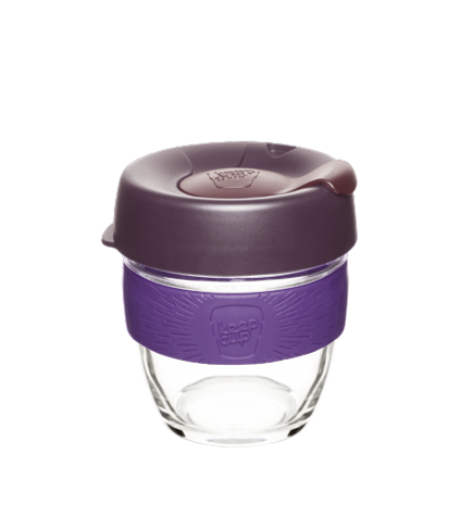 Brew Glass Coffee Cup Small Plum/Blackberry/Purple 227ml/8oz - KeepCup