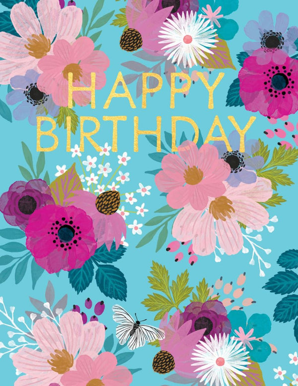Happy Birthday - Aqua - Mini Gift Card - 8x10cm