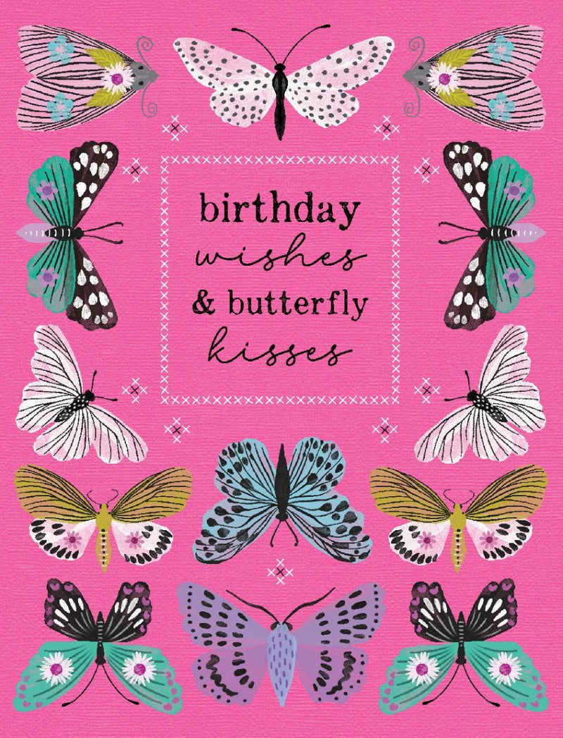 Birthday Wishes & Butterfly Kisses - Mini Gift Card - 8x10cm
