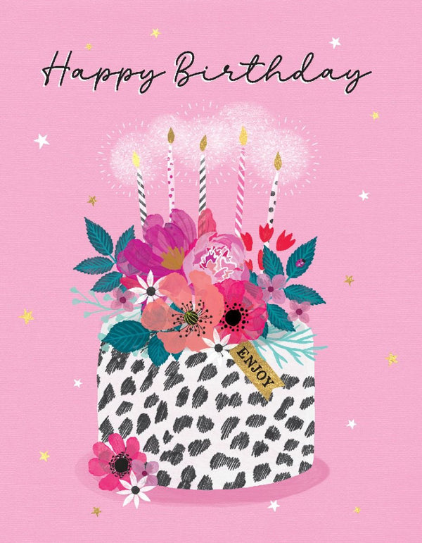 Happy Birthday - Pink - Mini Gift Card - 8x10cm