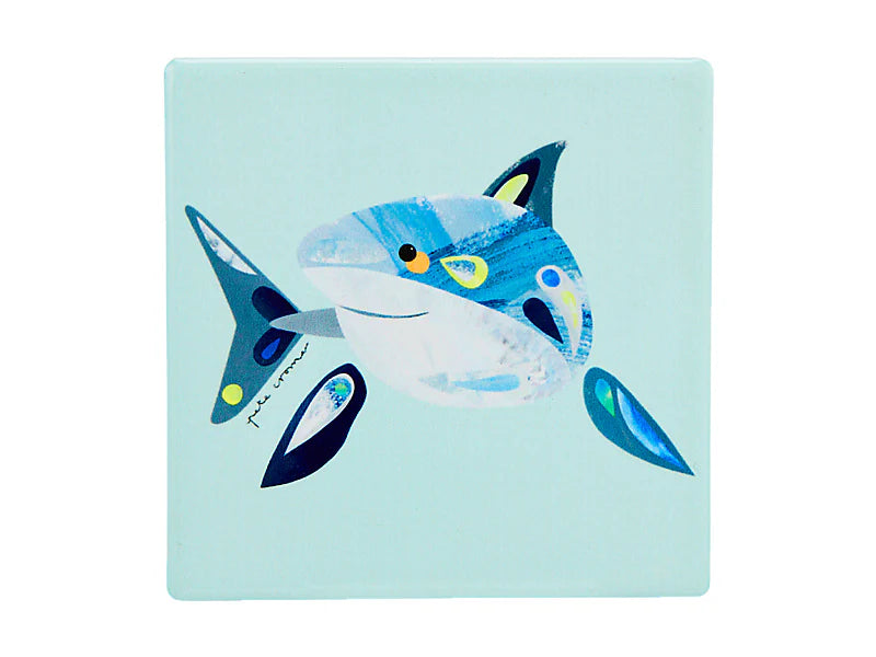 Maxwell & Williams Pete Cromer Ozzie Ocean Ceramic Square Coaster - Coaster Shark