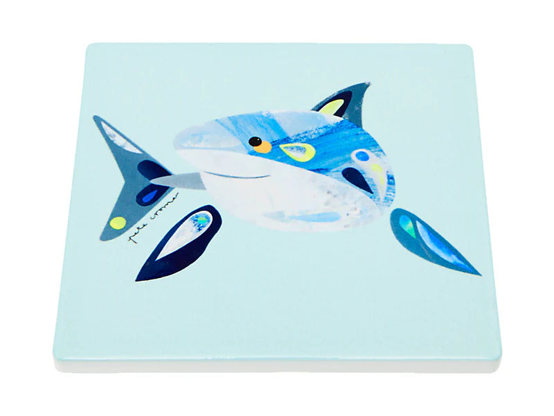 Maxwell & Williams Pete Cromer Ozzie Ocean Ceramic Square Coaster - Coaster Shark