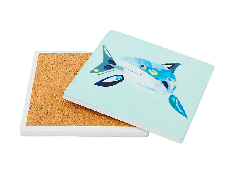 Maxwell & Williams Pete Cromer Ozzie Ocean Ceramic Square Coaster - Coaster Shark