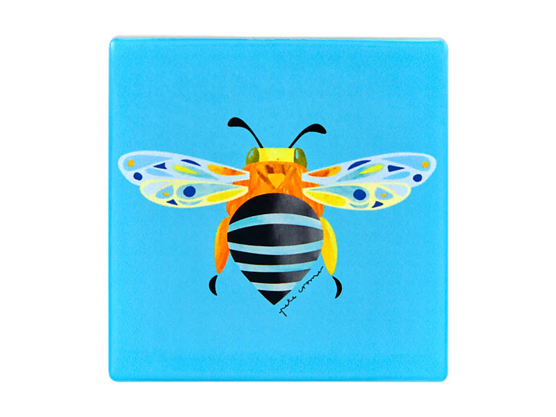 Maxwell & Williams Pete Cromer Garden Party Ceramic Square Coaster 9.5cm - Banded Bee