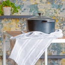 Nicola Spring Turkish Cotton Tea Towel 60 x 40cm - Grey with White Stripe