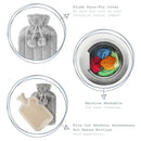 Hot Water Bottle With Plush Grey Cover