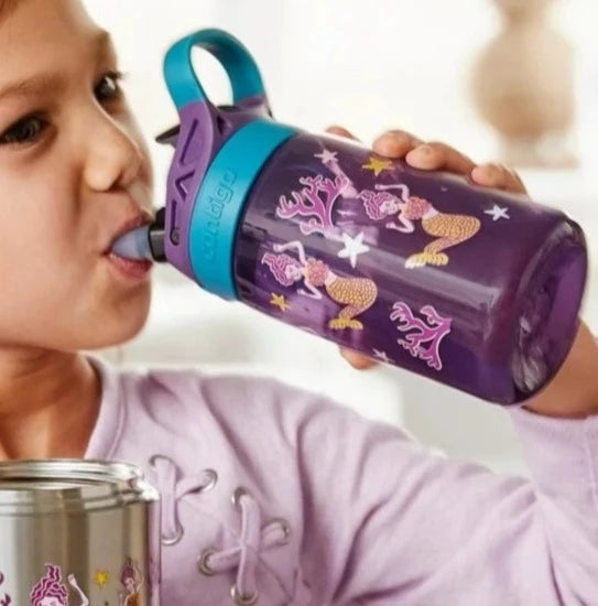 Contigo Kids Aubrey Autospout Drink Bottle - 414ml - Mermaids - Eggplant