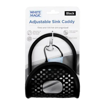 White Magic Sink Caddy Adjustable 11x26cm - Black