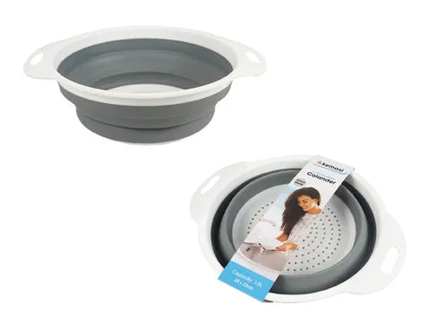 Kemasi Collapsible Colander Grey/White 28x22cm - Round