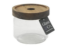 Evie Glass Jar Acacia Lid 300ml - 9x9x8cm
