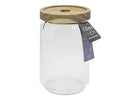 Evie Glass Jar Acacia Lid 700ml - 9x9x15cm
