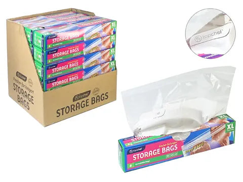 Top Chef Single Press & Seal XL Storage Bags - Pack of 6 - 33X39.6cm