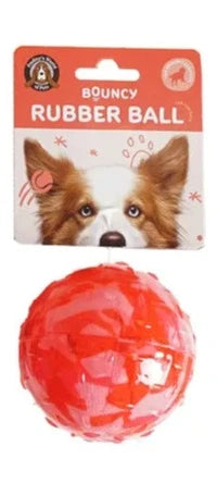 Rubber Bouncy Dog Ball - Pink