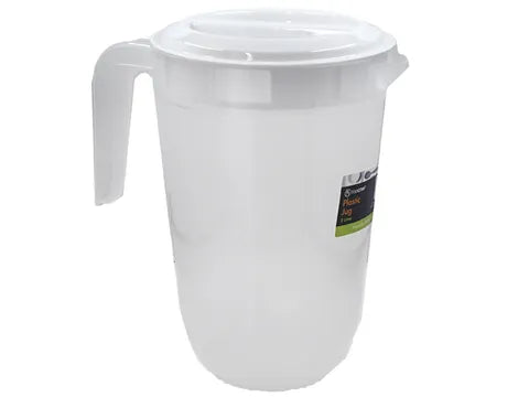 Top Chef Clear Plastic Jug With White Lid - 2L - 14.7x14.7x21.8cm