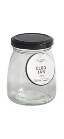 Glass Co. Cleo Milk Glass Jar - 200ml - Black Lid