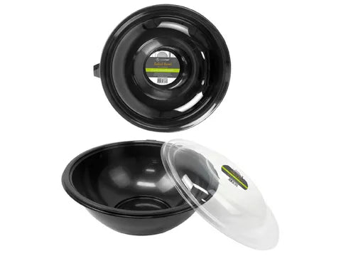 Top Chef Black Plastic Salad Bowl & Clear Lid  - 31x15cm