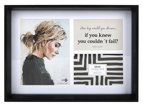 Soho Collage 2 Sizes - 3 Opening- Black
