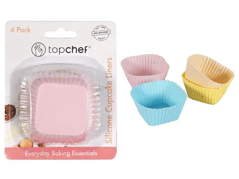 Top Chef Silicone Cupcake Patties 7X7X3.5cm Set of 4 - Square