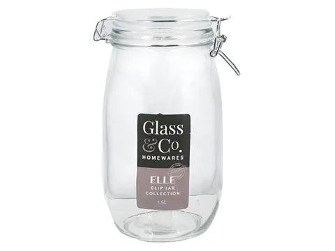 Glass Co. Elle Round Glass Clip Jar - 1.5L