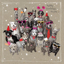 Happy Birthday To You - Dogs Party Animals - Card 15.5x15.5cm