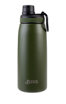 Oasis Stainless Steel Double Wall Insulated Sports Bottle Screw Cap 780ml - Forest Green