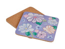 Maxwell & Williams Poppy Love Square Cork Back Coasters - Set of 4 - 10.5cm - Gift Boxed