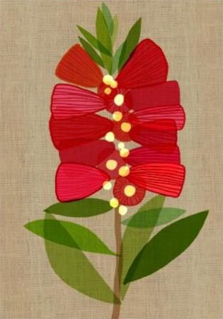 Crimson Bottlebrush - Mini Gift Card - 8x10cm
