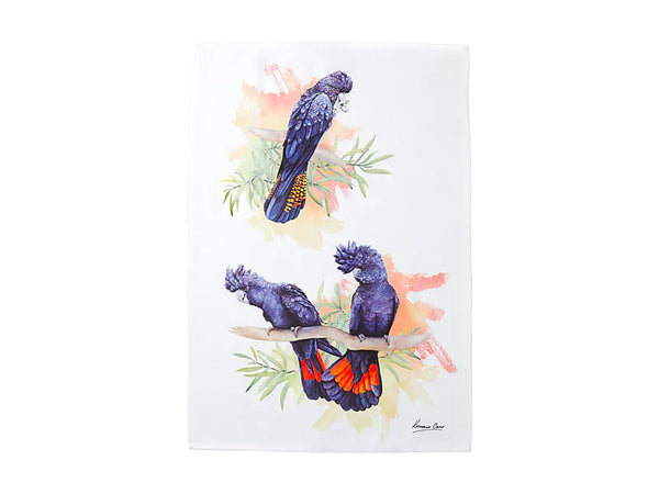 Maxwell & Williams Katherine Castle Bird Life Tea Towel 50x70cm - Cockatoo