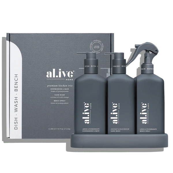 al.ive Kitchen Trio 300ml - Lemon & Pomegranate + Coconut & Wild Orange (Made in Australia)