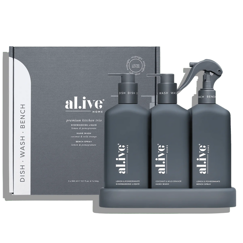 al.ive Kitchen Trio 300ml - Lemon & Pomegranate + Coconut & Wild Orange (Made in Australia)