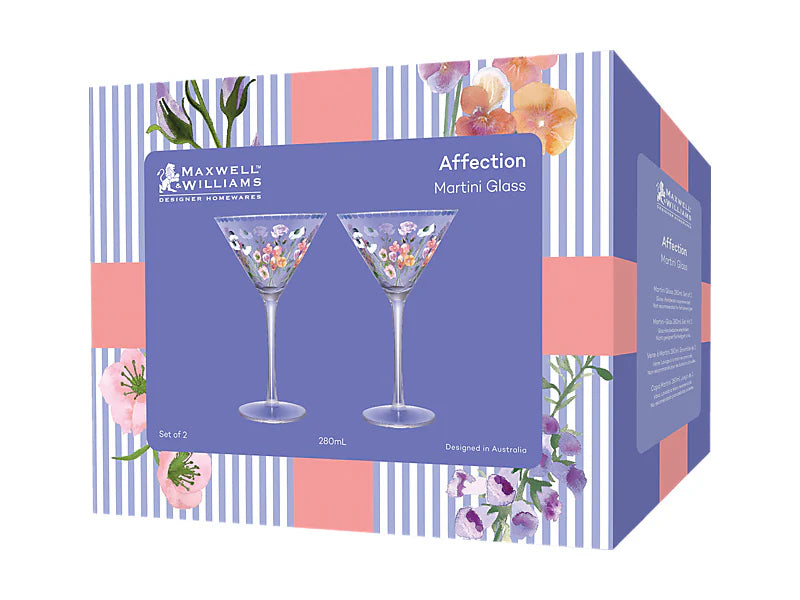 Maxwell & Williams Affection Martini Glass Set of 2 Blue - 280ml