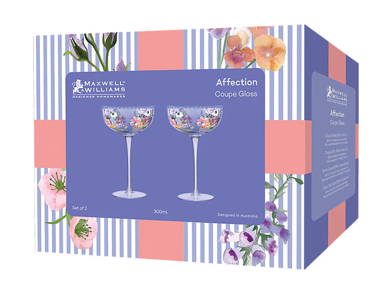 Maxwell & Williams Affection Coupe Glass Set of 2 Blue - 300ml