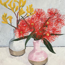 Australian Natives In Wren Bud Vases - Card 14.5x14.5cm