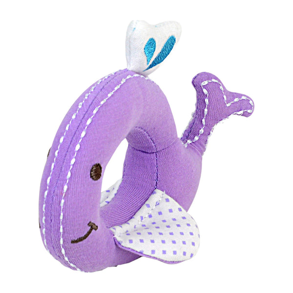 Marcus & Marcus Organic Rattle - Willo The Whale - Lilac