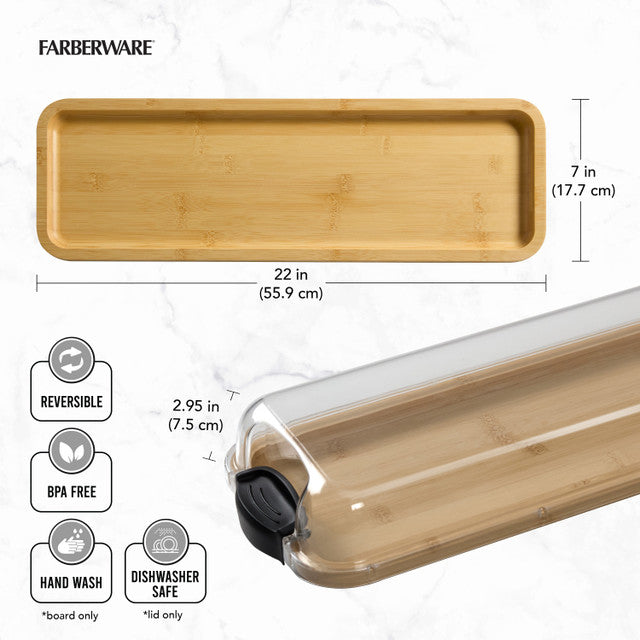 Farberware Build-a-Board Bamboo Platter - 17.7 x 55.8 cm