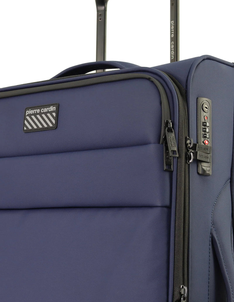 Pierre Cardin Soft Water-Repellent Spinner Suitcase - Medium - Navy
