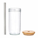 La Cafetière Bubble Tea Tumbler Clear Glass Cup with Stainless Steel Straw - 650ml