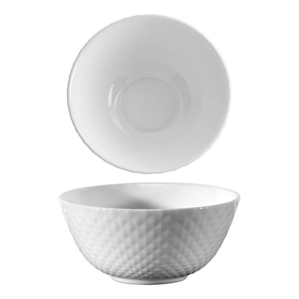Wiltshire Diamond Glass Rice Bowl 12cm - White