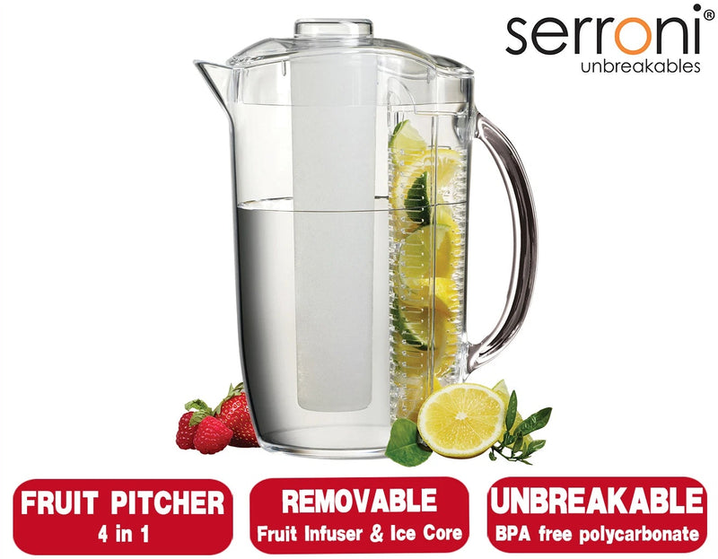 Serroni Iced Fruit Infusion Pitcher 2.8L - 4-In-1