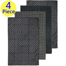 Ladelle Benson Charcoal Microfibre 4pk Kitchen Towels - 43x68cm