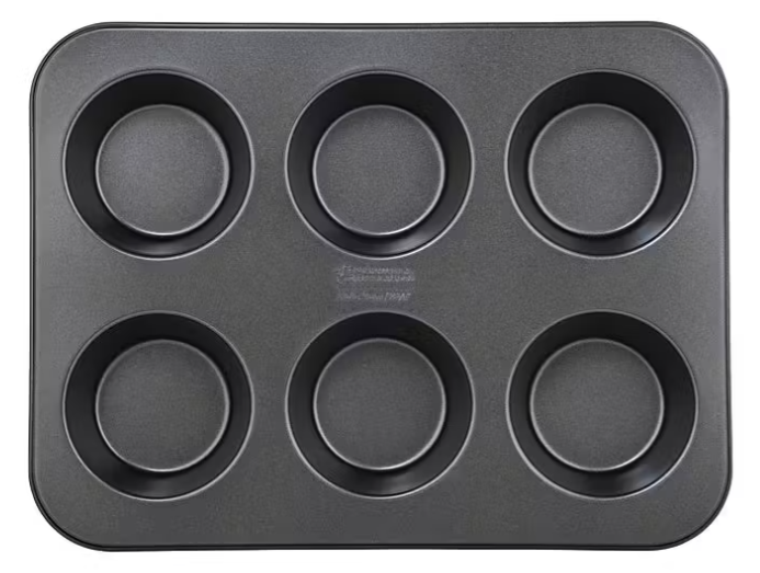 Maxwell & Williams BakerMaker Non-Stick 6 Cup Large Muffin Pan- Black