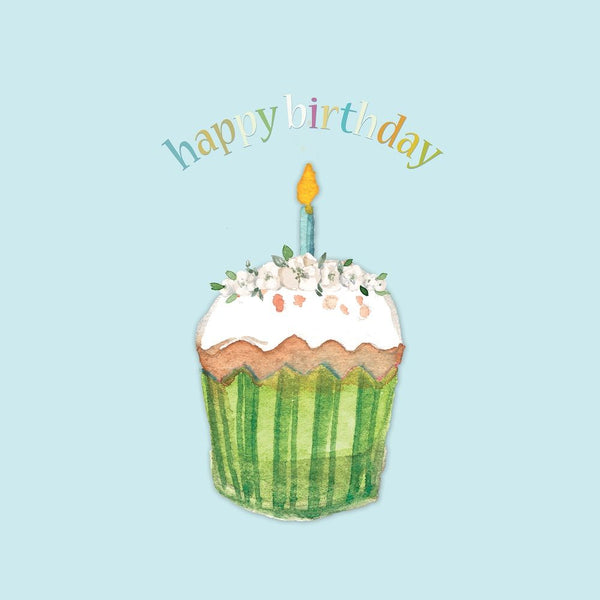 Happy Birthday - Cupcake  - Mini Gift Card - 8.5x8.5cm