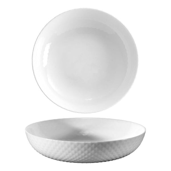 Wiltshire Diamond Glass Flat Bowl 20cm - White