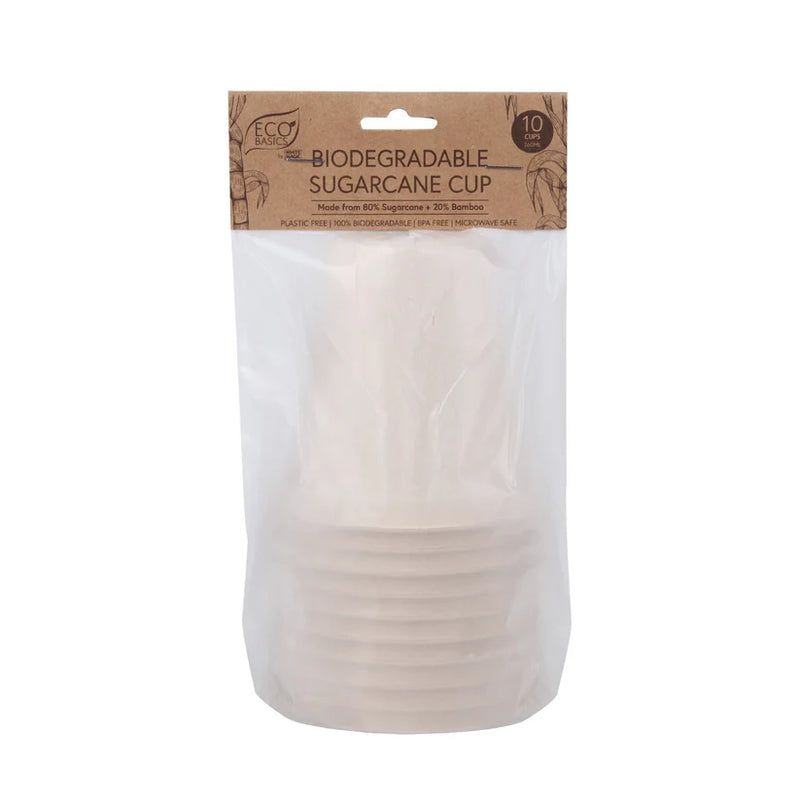 Eco Basics 10pc Biodegradable Sugarcane Cups